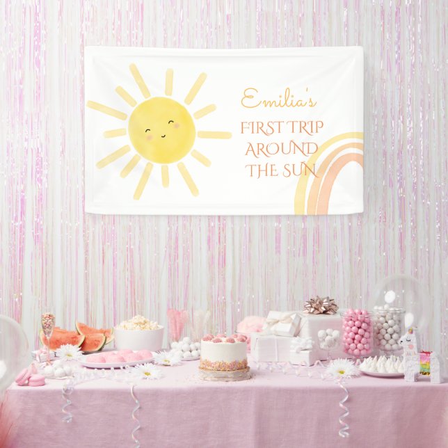 Banderoles Premier voyage autour de l'anniversaire du soleil (Fête)