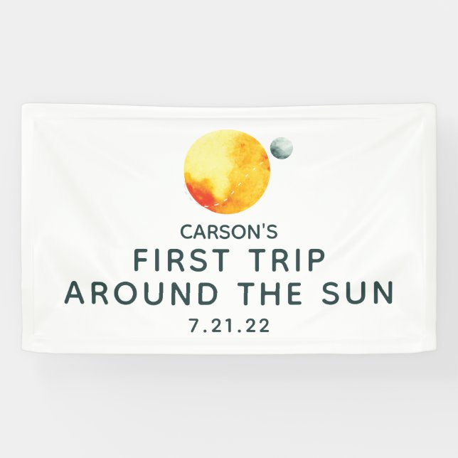 Banderoles Premier voyage autour de l'anniversaire du Sun Mod (Horizontal)
