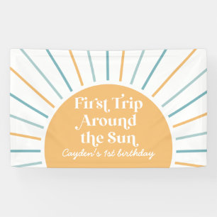 Banderoles Premier voyage autour du Soleil Soleil 1er anniver