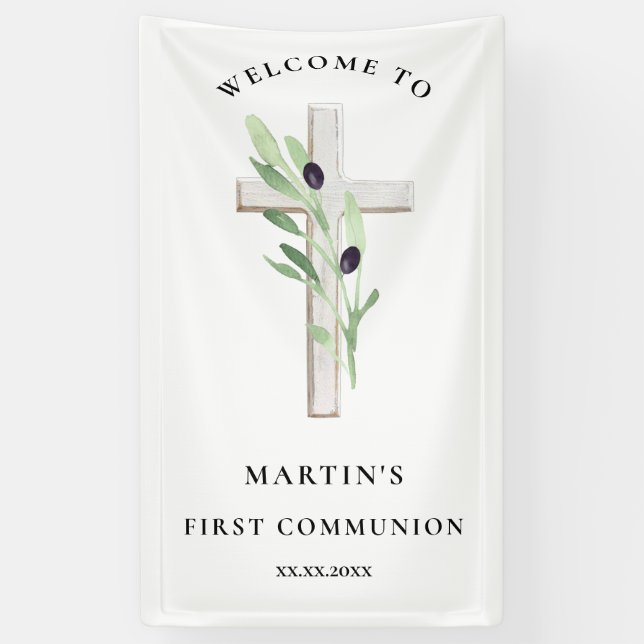 Banderoles première communion de la Croix du bois (Vertical)