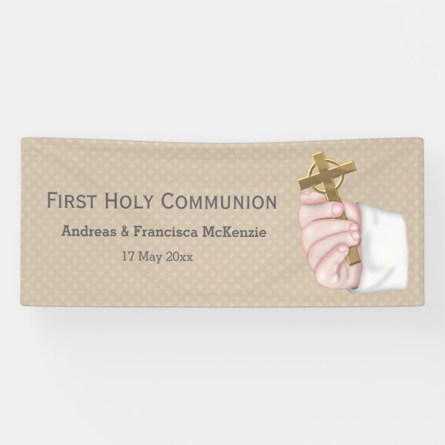 Banderoles Première Communion sainte * choisir la couleur arr (Horizontal)
