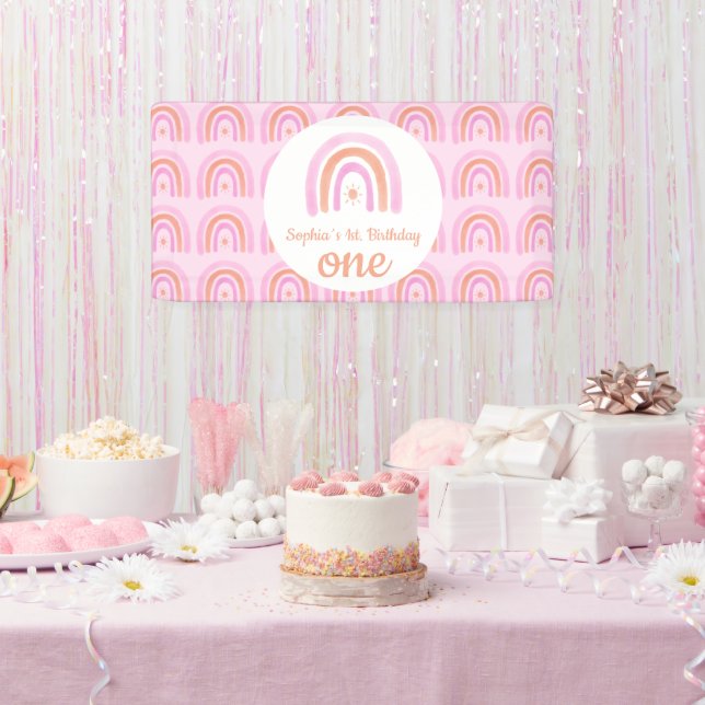 Banderoles Première fête d'anniversaire de Rainbow Girl (Fête)