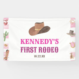 Banderoles Première Rodéo Cowgirl 1ère fête d'anniversaire