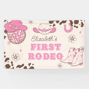 Banderoles Première Rodéo Cowgirl brune 1ère fête d'anniversa