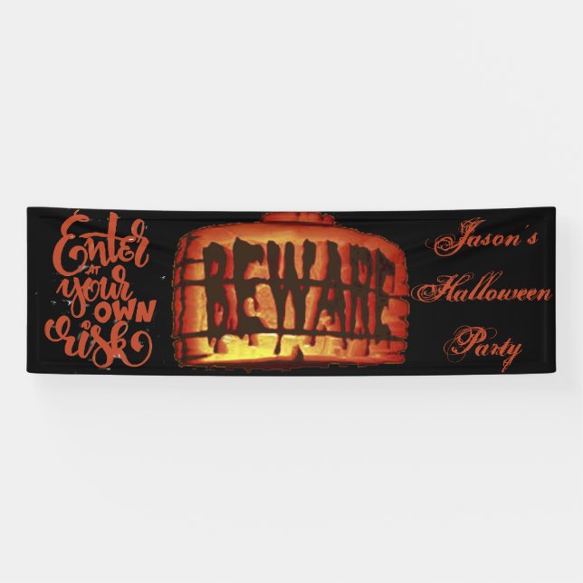 Banderoles Prenez garde de Halloween (Horizontal)