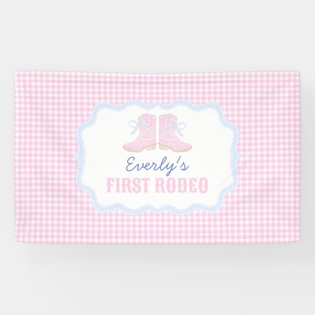 Banderoles Preppy Rodeo First Birthday Cowgirl Boots (Horizontal)