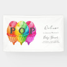 Prêt à pop crème glacée Gradient Baby shower rose