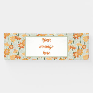 Banderoles Pretty retro muted 1970 s flowers