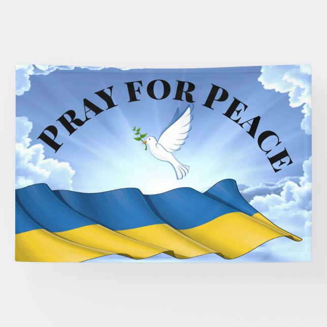 Banderoles Priez pour la paix en Ukraine (Horizontal)
