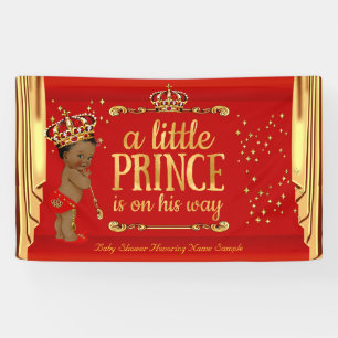 Banderoles Prince Baby shower Red Gold Drapes Ethnique