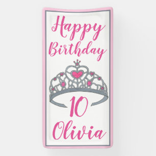 Banderoles Princesse Joyeuse fête d'anniversaire Tiara