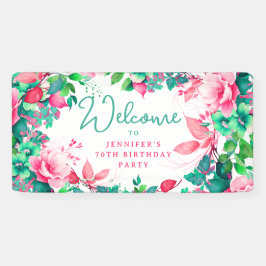 Banderoles Printemps Eté Aquarelle Florale 70e Anniversaire