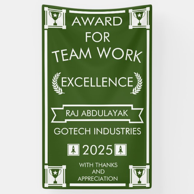 Banderoles Prix de travail de l'équipe d'entreprise (Vertical)