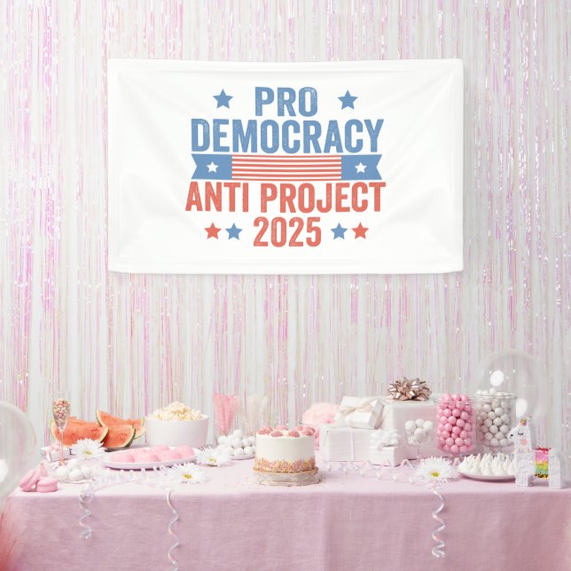 Banderoles Pro Democracy Anti Project 2025 Trump républicain (Fête)