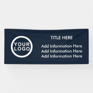 Banderoles Professionnel Logo d'entreprise Moderne Marine Ble