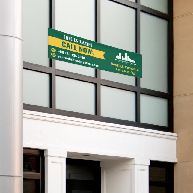 Banderoles Promo du logo Green Yellow Small Business Call Now (Bâtiment extérieur)