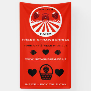Banderoles Promotion de la ferme de fraises U-Pick