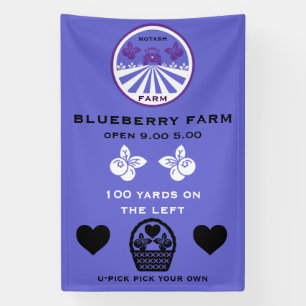 Banderoles Promotion de la ferme de myrtilles U-Pick