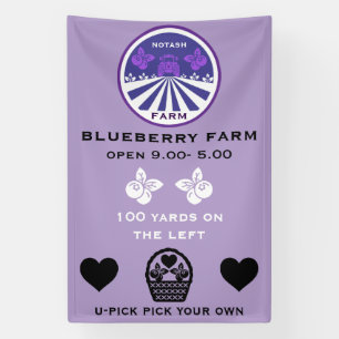 Banderoles Promotion de la ferme de myrtilles U-Pick