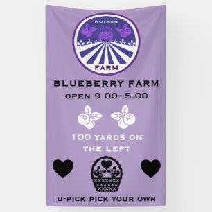 Banderoles Promotion de la ferme de myrtilles U-Pick