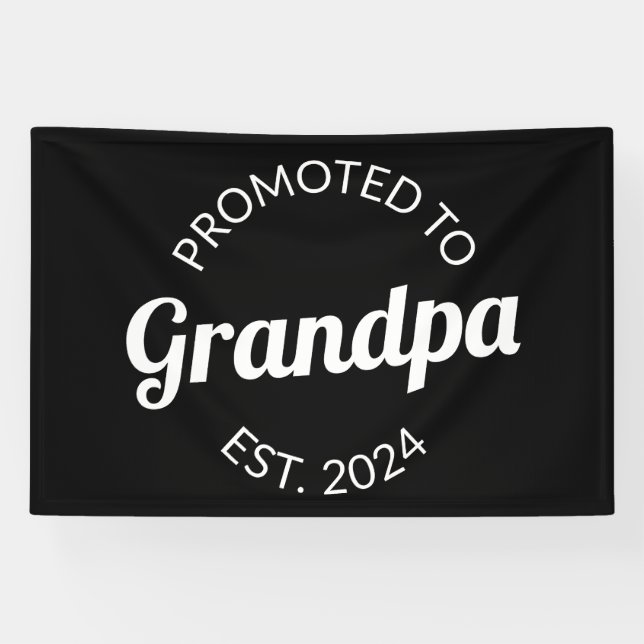 Banderoles Promu À Grand-Père Est. 2024 I (Horizontal)