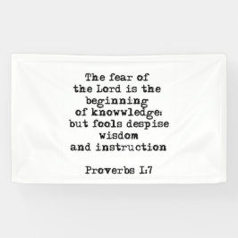 Banderoles Proverbes 1:7| La peur du Seigneur |Bannières