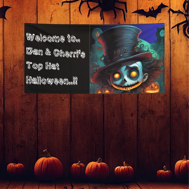 Banderoles Psycho Top Hat Halloween Party (Psycho Top Hat Halloween Party Banner)