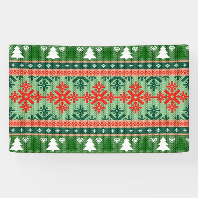 Banderoles pull de Noël tricoté (Horizontal)