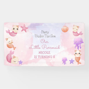 Banderoles Purmaid chat sirène mignonne fille anniversaire