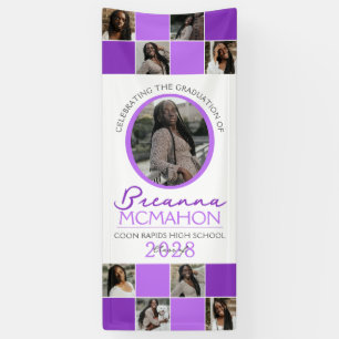 Banderoles Purple 2 Toned Photo Collage Graduation Vinyl