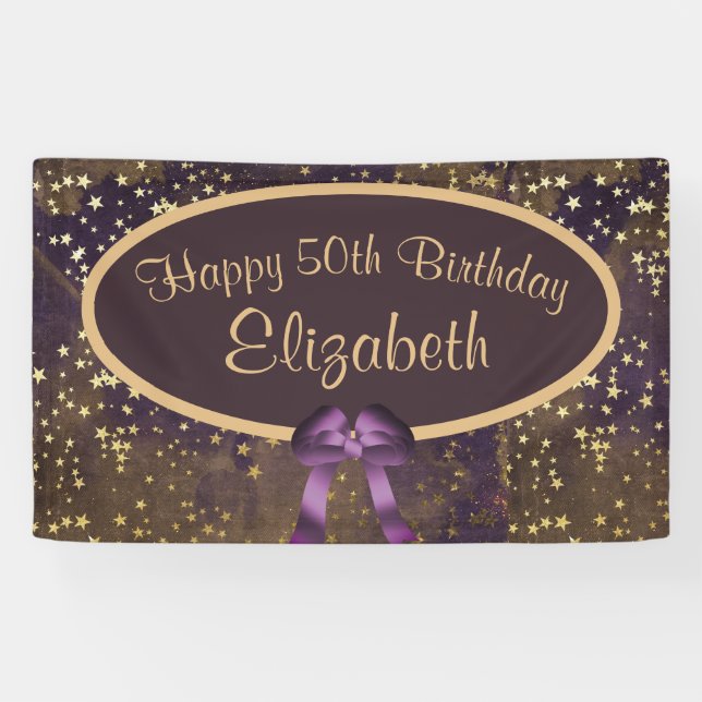 Banderoles Purple Gold Stardust 50e anniversaire (Horizontal)