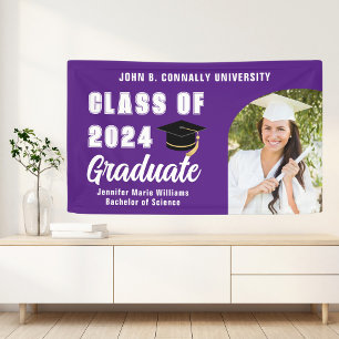 Banderoles Purple Graduate Photo Bold 2025 Graduation Party