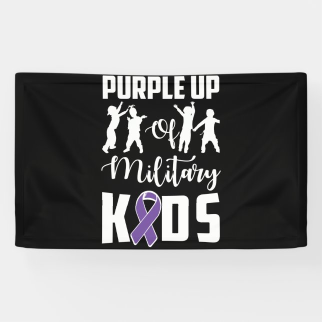 Banderoles Purple Up Mois Of Military Kids Child Awareness (Horizontal)