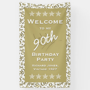 Banderoles Quatre-vingt-dixième fête d'anniversaire
