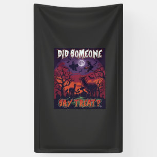 Banderoles Quelqu'un a dit friandise Halloween Lama Sorcière