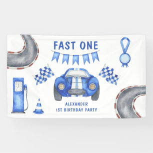 Banderoles Race Car Première fête d'anniversaire