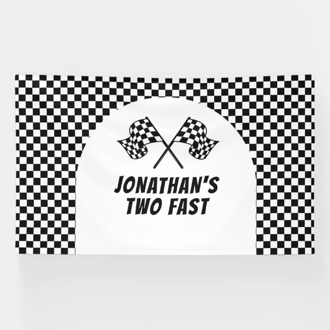 Banderoles Racing Birthday Two Fast backdrop banner (Horizontal)