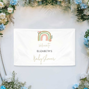 Banderoles Rainbow Boho Baby shower mignon Bienvenue Script