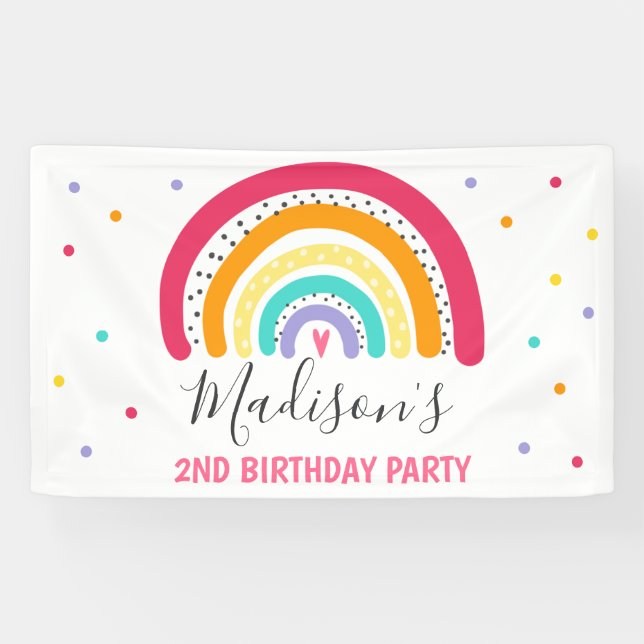 Banderoles Rainbow Bright Birday Party (Horizontal)