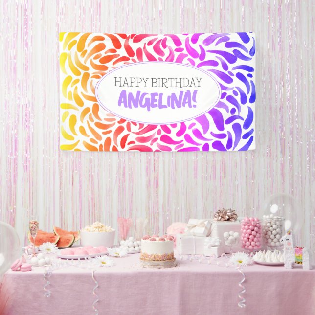 Banderoles Rainbow Brush Paint Anniversaire (Fête)