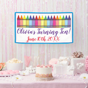 Banderoles Rainbow Crayons Artist Art Fête d'anniversaire pou