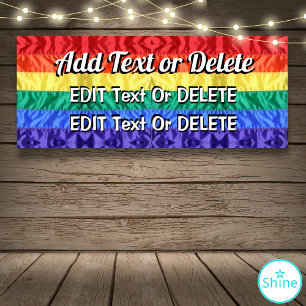 Banderoles Rainbow Flag texte personnalisé LGBT amour