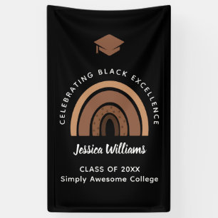 Banderoles Rainbow Melanin Black Excellence Class Année Grad