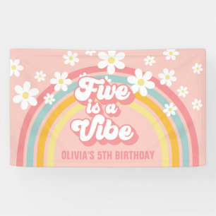 Banderoles Rainbow Retro Five est une Vibe Groovy 5e Annivers