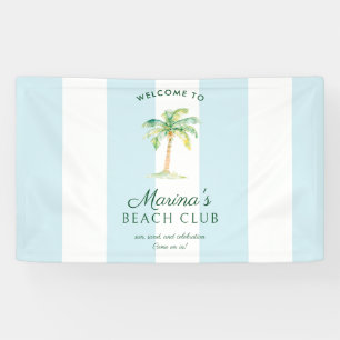 Banderoles Rayures de cabane bleue Bienvenue au Palm Beach Cl