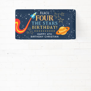 Banderoles Reach For The Stars 4th Birthday