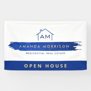 Banderoles Réaliseur Créatif Immobilier Maison Peinture Bleu