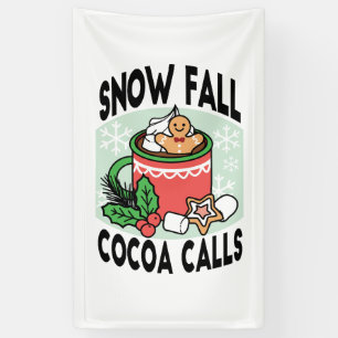 Banderoles Réchauffez-vous avec les appels de cacao de neige 