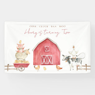 Banderoles Red Barnyard Animaux Anniversaire de enfant Party