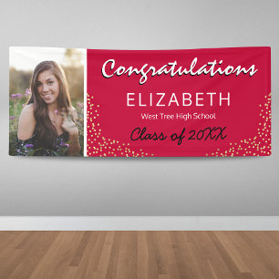 Banderoles Red Black Gold 2025 Graduation Photo